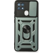 Eco Port Oppo A15 Kılıf Pars Lens Yüzüklü Silikon - Yeşil