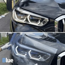 Caralp Mavi Hologram Petek Desen Far Stop Filmi Far Folyosu Far Çizik Çizilme Engelleyici Folyo 100 x 30 cm