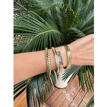 Luckyb Store Altın Kaplama Kelepçe Bilezik Set