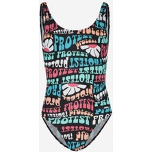 Protest Desenli Kız Çocuk Yüzücü Mayo 12-14 Yaş