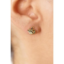 Fiyonk Kuyumculuk 14 Ayar Altın Kuğu Objeli Küpe