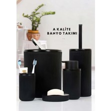 Mutlu Müşteri Siyah 5'li Banyo Takımı Banyo Dekorasyonu Için Beşli Set Banyo Aksesuar ve Düzenleyicileri