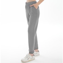 Asn Concept Kadın Karyoka Cepli Paçası Lastikli Gri Renk Eşofman Altı (Büyük Beden Seçeneğiyle)