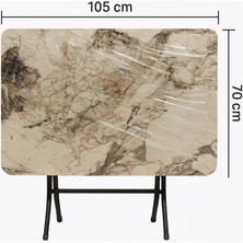 Kızılelmada Dekoratif Mermer Görünümlü Katlanır Masa – Kompakt & Kullanışlı