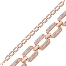 Aya Diamond Gümüş Rose Zirkon Taşlı Kadın Bileklik