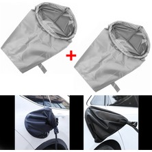 Microcase Elektrikli Araçlar Için Şarj Soket Yağmurluk Yağmur Toz Koruma Brandası Gümüş 2 Adet AL5424