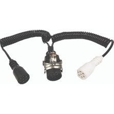 15'li N/s Çiftli Tır Dorse Kablosu - Siyah ve Beyaz Fişli - Wolfram 70532