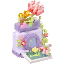 Sunman Koco Bloom Boutique | 373 Parça Çiçekli Mini Kamera LEGO Yapı Blok Seti (Pastel Renk) - 6+ Yaş