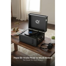 Neffo Retro Bluetooth Pikap Speaker | 3 Hızlı Plak Çalar