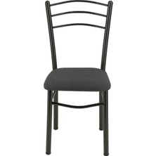 Kızılelmada Metal Gövdeli Koyu Gri Döşemeli Sandalye – Dayanıklı & Şık Tasarım