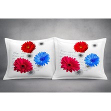 Taç Gerbera Model % 100 Pamuk Saten Volanlı Kenar 2 'li Yastık Kılıfı