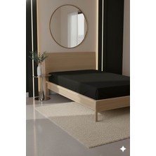 Favora %100 Pamuk Ranforce Premium Tek Kişilik Lastikli Çarşaf - Siyah