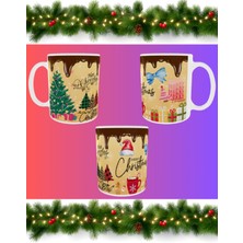 Yılbaşı Temalı Full Kaplama Hediyelik Porselen Kupa Bardak Model 24