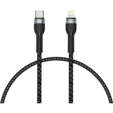 Zore Siyah Shira Serisi Type-C To Lightning Pd Kablo 30 cm