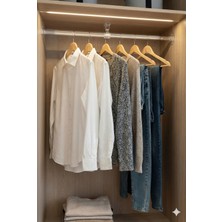 120 CM. ŞEFFAF DOLAP İÇİ ELBİSE ASKI BORUSU YUVARLAK - 4X30 cm. ASKI FLANŞLARI DAHİL