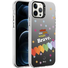 Sionel iPhone 12 Pro Max Uyumlu Desenli Snel Silver Sert Kapak-Kalp