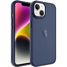 Sionel Apple iPhone 14 Plus Kılıf Buzlu Sert Pc Snel May Kapak-Lacivert