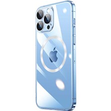 Sionel Apple iPhone 14 Pro Max Kılıf Wireless Şarj Özellikli Sert Pc Snel Riksos Magsafe Kapak-Renksiz