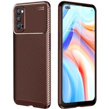 Sionel Oppo Reno 4 Kılıf Snel Negro Silikon Kapak-Kahverengi