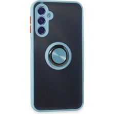 Eco Port Samsung Galaxy M34 5g Kılıf Montreal Yüzüklü Silikon Kapak - Buz Mavi