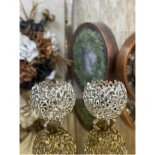 CITY gold 2'li Pirinç Gümüş Mumluk