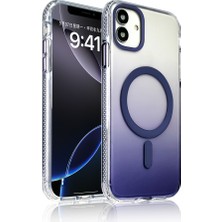 Sionel iPhone 11 Kılıf M-Safe Şarj Özellikli Transparan Renk Geçişli Zore Toros Kapak - Mor