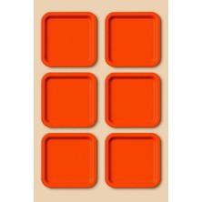 6'lı Renkli Kırılmaz Plastik Kare Düz Kahve & Çay & Tatlı Sunum Tepsisi