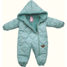 Miss Crispy Bebek Kışlık Kapitone Kapüşonlu Mont Tulum / Kar Tulumu Fermuarlı Dar Kalıp