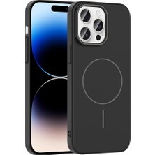 Sionel iPhone 14 Pro Max Kılıf Magsafe Şarj Özellikli Snel Ruby Silikon Kapak - Siyah