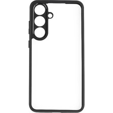 Sionel Galaxy S25 Fe Kılıf Kamera Korumalı Şeffaf Arka Yüzey Snel New Roll Kapak - Siyah