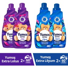 Yumoş Extra Yumuşatıcı Lotus ml 1440ML X2 + Yumoş Extra Konsantre Çamaşır Yumuşatıcı Lilyum 1440ML x