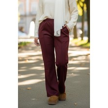 Lale Butik Nervür Dikişli Pantolon 2450 Bordo