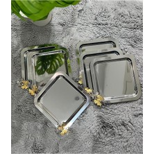 6'lı Paslanmaz Çelik Kare Model Hobistan Kelebek Aksesuarlı Lüx Sunumluk