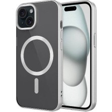 Sionel iPhone 15 Plus Uyumlu Mat Tasarımlı Magsafe Wireless Şarj Özellikli Snel Mat Setro Kapak-Titanyum