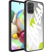 Sionel Galaxy A71 Kılıf Aynalı Desenli Kamera Korumalı Parlak Snel Mirror Kapak-Yazı
