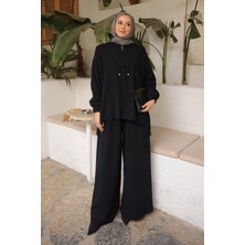 İmaj Butik Siyah Angora Yumoş Hırka Pantolonlu Takım