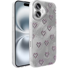 Sionel iPhone 16 Plus Kılıf Kamera Korumalı Figürlü Snel Ponti Silikon Kapak - Beyaz