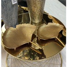 CITY gold 2'li Telkari Gold Dekoratif/Aksesuar Tabak Yaprak Figürlü