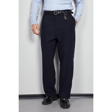 Abluka Online Erkek Baggy Fit Kumaş Pantolon Lacivert