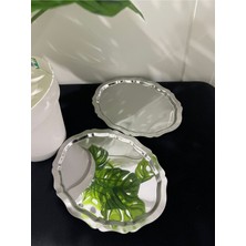2'li Çelik Oval Tepsi Dalgalı Model Kahve Sunum Tepsisi & Ikramlık