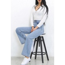 Neva Shop Buz Mavi Palazzo Jeans