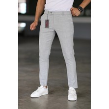 Eynel  Erkek Okul Grisi Italyan Kesim Likralı Kumaş Pantolon Dar Kesim Boru Paça Spor Tarzı Klasik Pantalon