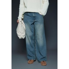 Abluka Online Erkek Süper Baggy Fit Jean Pantolon Soluk Mavi