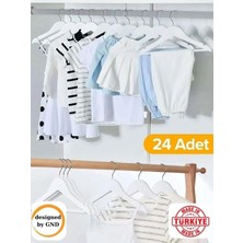 Hausgarten 24'lü Ahşap Görünümlü Çocuk Elbise Askı Bebek Askısı Kıyafet ve Elbise Askısı 24 Adet