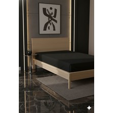 Favora %100 Pamuk Ranforce Premium Tek Kişilik Çarşaf - Siyah