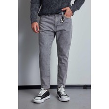 Abluka Online Erkek Boyfriend Fit Jean Pantolon Açık Gri