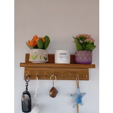 Mrm Wood Ahşap Anahtar Askısı Duvar Rafı Antre Hol Anahtar Askısı