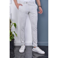 Eynel  Erkek Okul Grisi Italyan Kesim Likralı Kumaş Pantolon Dar Kesim Boru Paça Spor Tarzı Klasik Pantalon