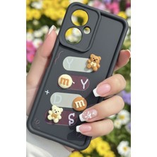 As Mobile Tecno Camon 19 Uyumlu Kılıf Siyah Renk Ayıcık Figürlü 3D Kamera Korumalı Darbe Emici Yumuşak Silikon Kapak