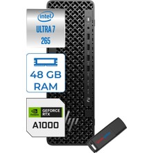 Hp Z2 Sff G1I Intel Core Ultra 7 265 5.3 Ghz 48GB 512GB+512GB SSD 8GB/RTXA1000 Windows 11 Home 400W Iş Istasyonu B76SHETH37 + Zettausb